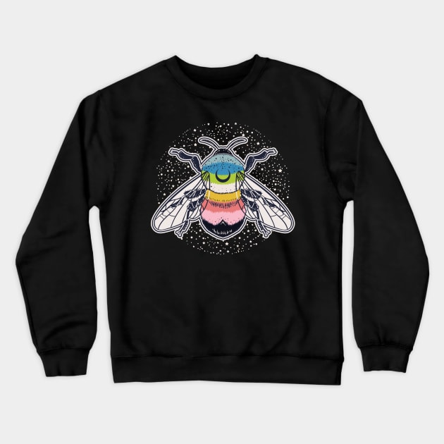 Queer Bee Proud LGBT Gay Pride Flag Crewneck Sweatshirt by Psitta